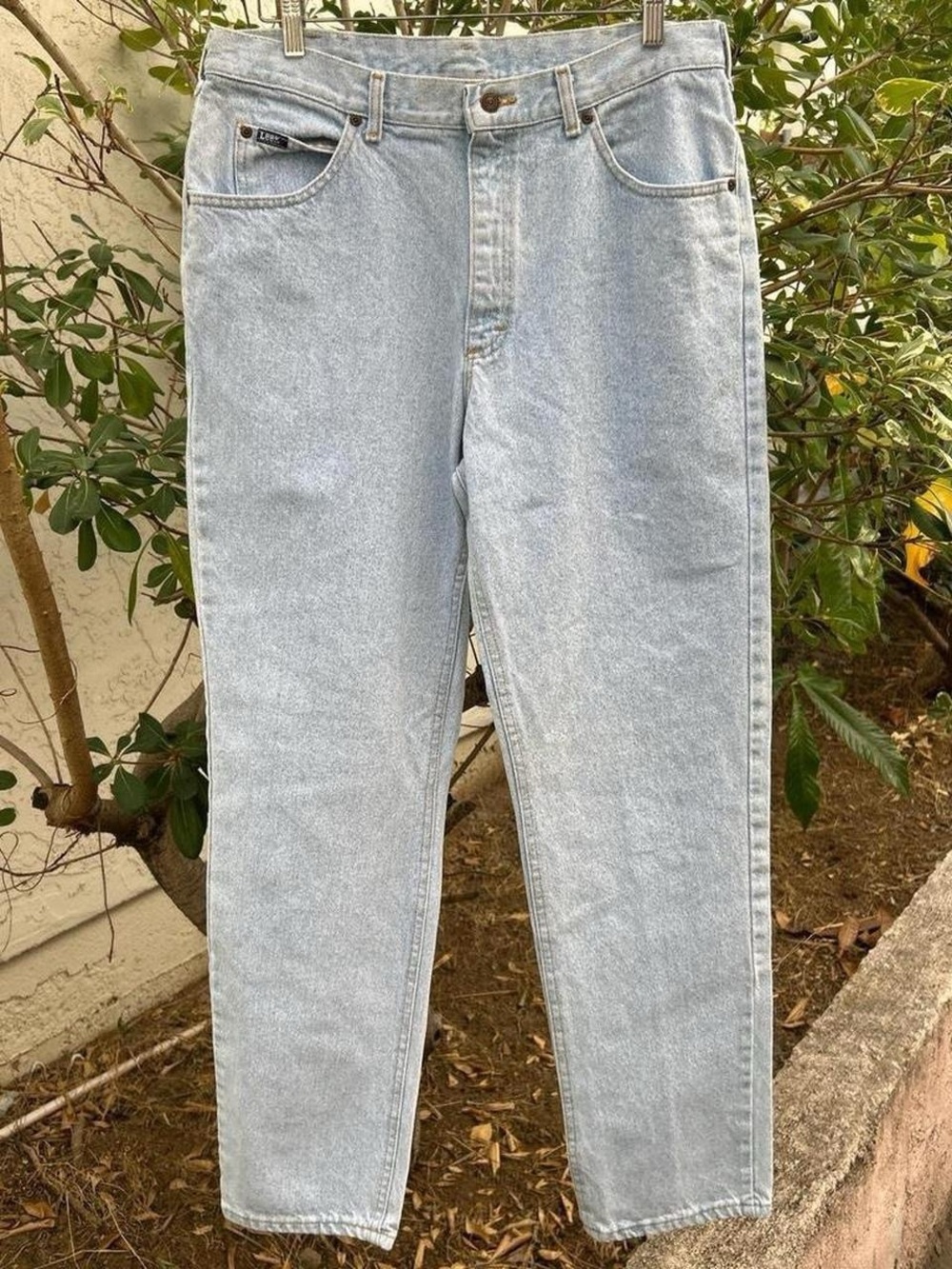 Vintage 1990s Lee Light Wash Straight Leg Jeans Made in USA 34x33